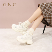 gnc增高老爹鞋女冬季厚底，内增高白色，舒软轻质休闲运动鞋