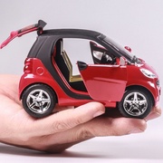 儿童男孩可爱玩具小汽车，模型奔驰smart合金，车模好玩仿真回力声光