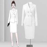 白色西装套装女2024高端职业，套裙气质女神范时尚(范，时尚)通勤职场正装