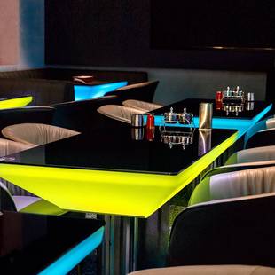 ktv茶几创意清吧沙发卡座发光桌椅led长方形吧台网红夜店酒吧卡座