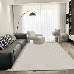 侘寂风客厅地毯卧室，轻奢家用法式简约现代沙发茶几床边毯地垫