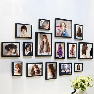 超个性理发店发型装饰画美发店发型图片海报挂画发廊背景墙相框挂