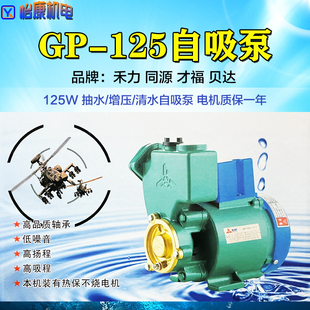 GP-125禾力自吸清水泵 家用高层供水增压泵 空调循环泵抽井水铜线