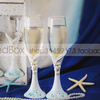 redbox婚庆用品交杯酒，结婚礼物海洋贝壳结婚香槟，酒杯对杯
