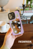浮夸少女dayu原创设计珍珠蝴蝶结镜面艺术iphone粉色系春夏手机壳保护套