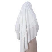2023跨境女装阿拉伯土耳其头巾，大码女装纯色，三层头巾长裙lf124710