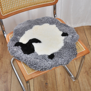 德家堡 椅垫坐垫纯羊毛椅子垫办公室茶椅座垫木椅餐椅冬季羊毛垫