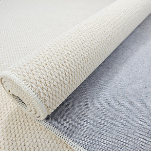 仿羊毛客厅地毯轻奢高级沙发毯家用米白奶油风纯色卧室地垫可裁剪