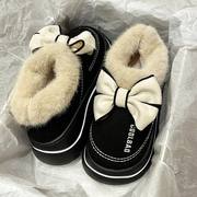 雪地靴女2023冬季中筒厚底可爱加绒加厚女式冬天棉鞋外穿学生