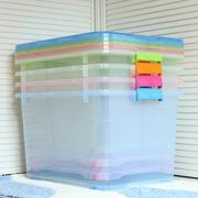 塑料特大号透明收纳箱，组合收纳盒包装箱衣物，整理箱汽车滑轮储物箱