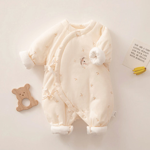 新生婴儿衣服秋冬季棉服，连体衣满月宝宝棉衣，纯棉保暖0-3月婴儿服