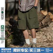 军绿色工装短裤男夏季美式潮牌宽松大码休闲五分口袋速干裤子
