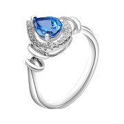 梦克拉s925银蓝黄玉，托帕石戒指爱出色活口戒指指环