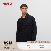 HUGO BOSS雨果博斯男秋冬背面涂鸦图案牛仔外套衬衫