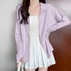 紫色夏季轻薄冰丝，防晒衣女款防紫外线透气防晒服薄款宽松开衫外套