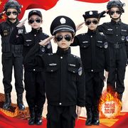儿童服装男童特警服警官加绒套装女童冬款警察服装扮幼儿园演出服