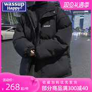 WASSUP HAPPY棉衣男冬季加厚棉袄外套韩版潮流宽松ins潮牌面包服