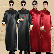 伴郎服中式兄弟装唐装，男夏季长袍马褂中国风，大码复古结婚礼服套装