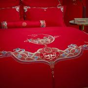 南方寝饰结婚四件套床上用品红色婚嫁新婚喜被婚床婚庆床品六件套