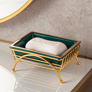 陶瓷沥水肥皂盒创意时尚，现代轻奢高档卫生间，台面香皂盒置物架