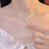 夏季碎银子珍珠项链女2024轻奢小众高级感强光珍珠锁骨链配饰