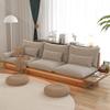 日式沙发实木框架客厅，小户型北欧简约储物三人，现代布艺原木侘