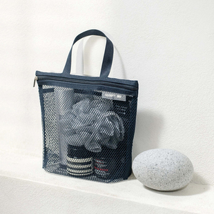 韩国洗漱包网眼手提化妆包简约洗浴健身旅行便携透气沥水收纳袋