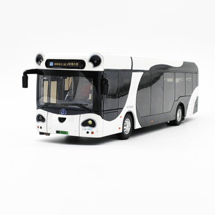 143上海公交车模型申龙，客车熊猫巴士，玩具合金大号定制参宿四