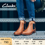 Clarks其乐女鞋秋冬经典款短靴女时尚流行复古英伦风粗跟切尔西靴