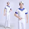 海军风演出服装水手服，套装短袖女兵舞蹈，表演服大合唱服成人白