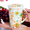创意情侣杯马克杯带盖勺水杯，牛奶杯陶瓷骨瓷咖啡杯办公室杯子