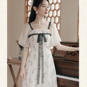 日常修身显瘦改良版汉服连衣裙年轻款仙女气质复古宫廷礼服裙