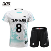 中国香港DOS定制热升华排球服套装透气速干男女比赛球衣队服