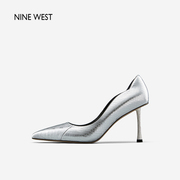 Nine West/玖熙时尚高跟鞋女秋季蛇纹牛皮细跟宴会气质单鞋