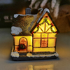 圣诞节发光树脂小房子圣诞树房间摆件创意小屋摆灯场景布置装饰品