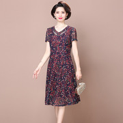 妈妈夏装连衣裙高贵气质，台湾纱品牌中老年高端宽松大码裙子