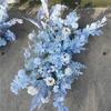 天蓝色婚礼路引花婚庆，绢花道具装饰海洋，蓝地排花背景挂花摆件
