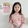 韩版女童纯棉泡泡袖，打底衫儿童蕾丝长袖，t恤2023春秋宝宝上衣