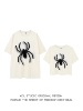 XOL 原创蜘蛛刺绣植绒一长一短情侣t恤美式复古设计感小众大小件