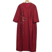 MT姿品牌女装高端时尚气质百搭红色连衣裙慕天姿-17663