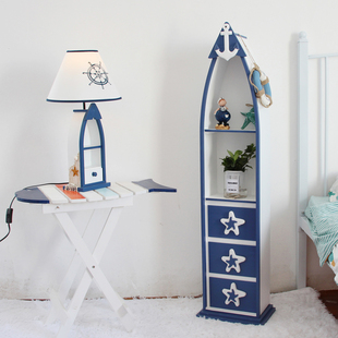 地中海船型创意柜子床头柜实木抽屉收纳柜餐边柜儿童房立柜收纳柜