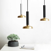 北欧瑞典设计铜色吊灯单头创意个性，工业风轻奢餐厅床头吧台小吊灯