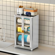 碗柜小型家用厨房放碗架沥水架带盖三层碗碟收纳架防尘置物架