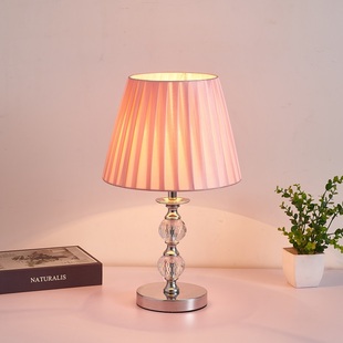 台灯 卧室 床头灯触摸水晶粉色欧式现代简约遥控书房客厅智能台灯