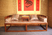 红木家具罗汉床炕几实木中式老榆木坐垫情人椅卧榻休闲椅沙发