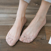 袜子女韩版夏季薄款蕾丝花边船袜日系星星款浅口防滑不掉跟隐形袜