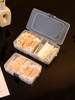 固定格透明塑料收纳盒有盖发夹，夹子针片分装分类多格带隔断小盒子