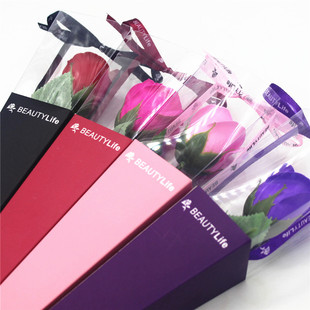单支花盒玫瑰盒鲜花花束包装盒女神，节礼盒1朵单枝只花朵包花材料