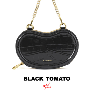 BLACK TOMATO/双豆包/手包链条包斜挎包/设计师包/牛皮包/黑色金