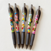 日本顺滑中性笔蜡笔小白小新学生用黑色按动中性水笔签字笔
